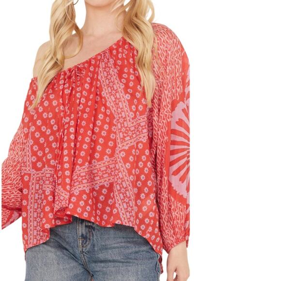 FREE PEOPLE WOMEN'S ELENA PRINTED TOP Size Large NWT - Picture 13 of 13